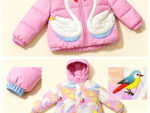 Girls' Pink Hooded Padded Jacket Coat - Image 3