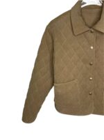 Women's Vintage Eco-Friendly Breathable Velour Quilted Jacket 2026 New Fashion Retro Loose Regular Sleeve Trendy Elegant - Image 3