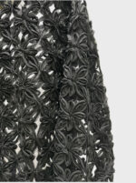 Women's Black Chiffon Spring and Summer Coat Jacket 3D Hollow Flowers - Image 3