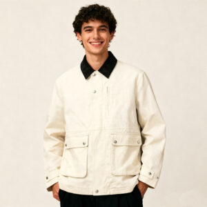 Men's Vintage Softshell Jacket Stand Collar Waterproof Windproof Zipper Closure Casual Work Jacket for Winter OEM Service