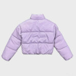 Lavender purple Short Puffer Jacket for Girls with Release Paper Fabric — изображение 4
