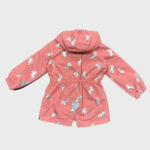Coral Red Mid-length Trench Jacket for Girls - Image 4