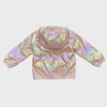 Iridescent Laser-effect Hooded Short Jacket for Girls - Imagen 5