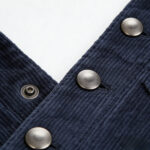 Autumn Winter Men's 100% Cotton Corduroy Jacket High Quality Lamb Skin Collar with Button Classic Style - Image 4