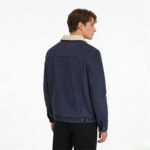 Autumn Winter Men's 100% Cotton Corduroy Jacket High Quality Lamb Skin Collar with Button Classic Style - Image 3