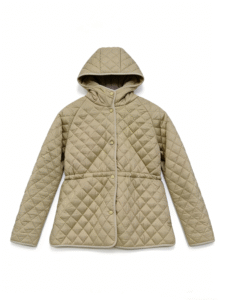Neutral Beige Quilted Hooded Winter Jacket - Image 2