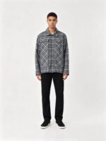Men’s Plaid Full Polyester Shirt Jacket