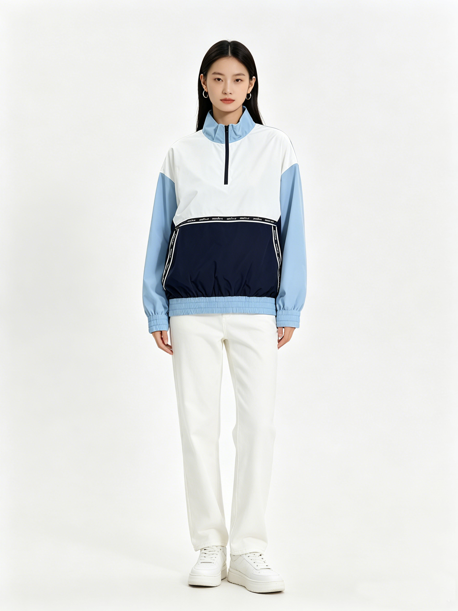 3-2 Casual Streetwear Color-Blocked Windbreaker Jacket - Image 1