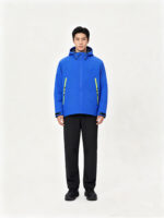 Men’s Bright Color Block Zip Hooded Outdoor Windbreaker Jacket