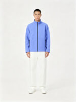 Men’s Light Blue Stand Collar Stretch Softshell Jacket