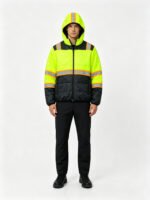 Men’s Hi-Vis Reflective Hooded Safety Padded Work Jacket