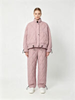 Women Stand Collar Quilted Padded 2-Piece Set