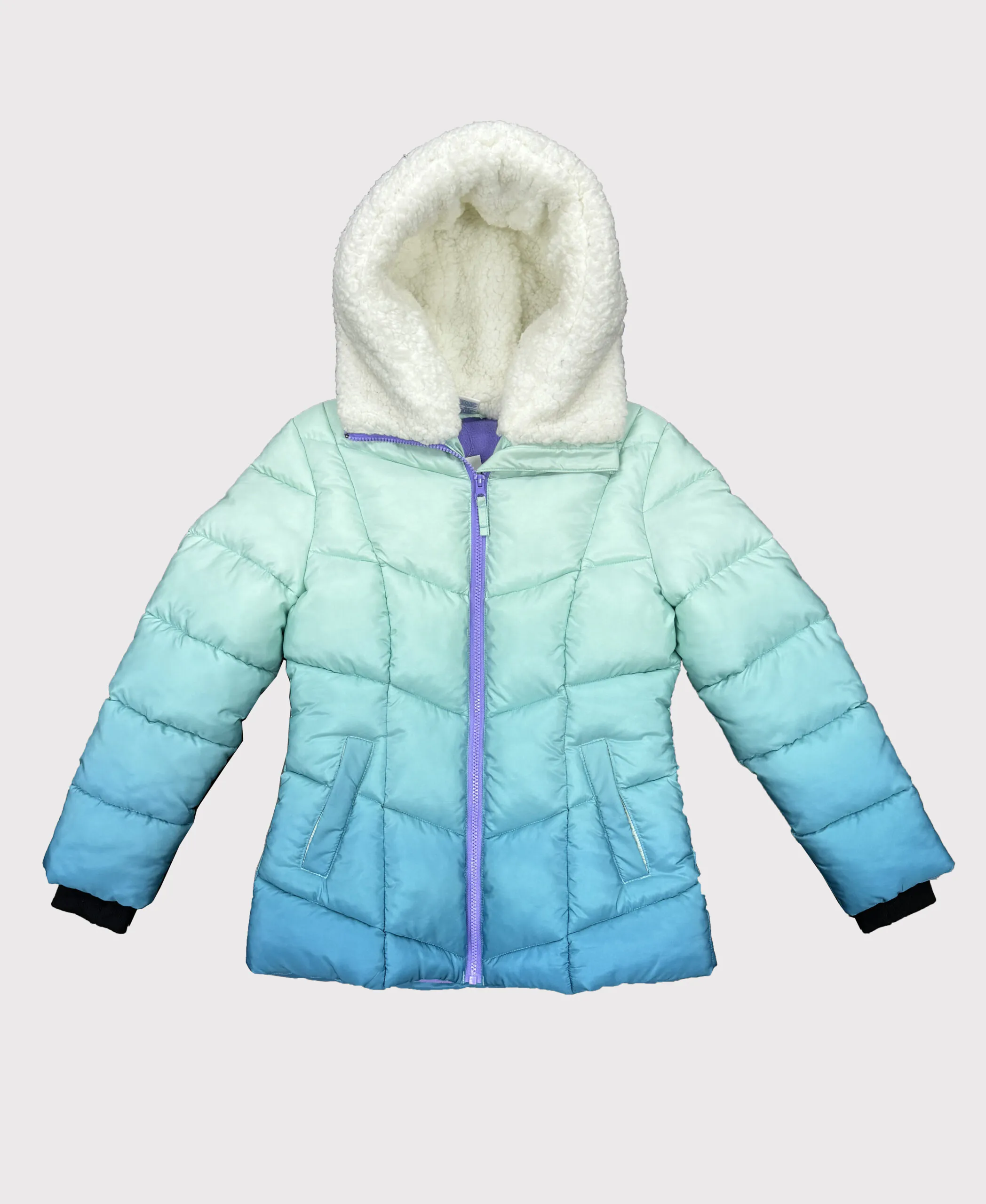 Casaco Puffer Feminino em Gradiente de Cor - Imagem 1